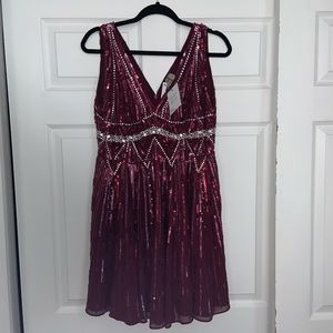 Maroon Sequin Dress